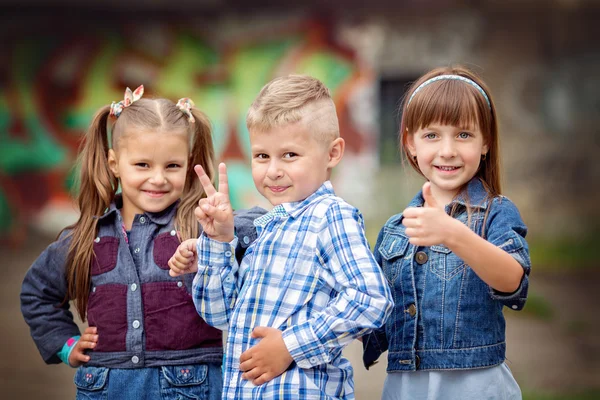 Fashion kids having fun — Stock Photo, Image