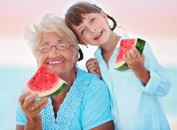 Grandmother with granddaughter — Stock Photo, Image