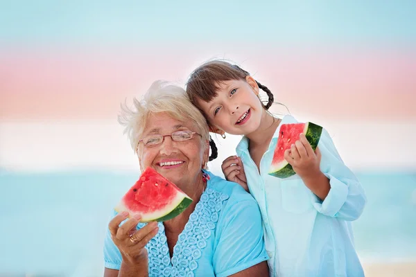 Grandmother with granddaughter — Stock Photo, Image