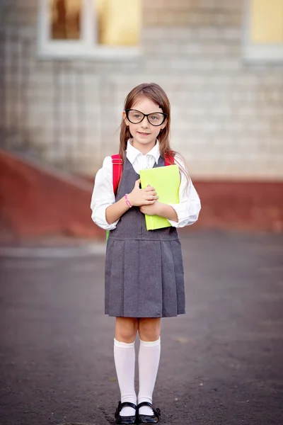 Kız öğrenciler okula gider — Stok fotoğraf