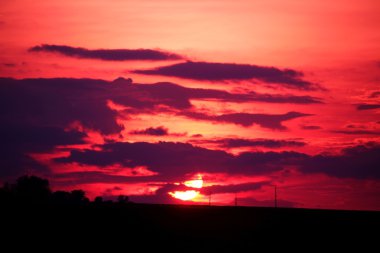 Mor günbatımı gökyüzü