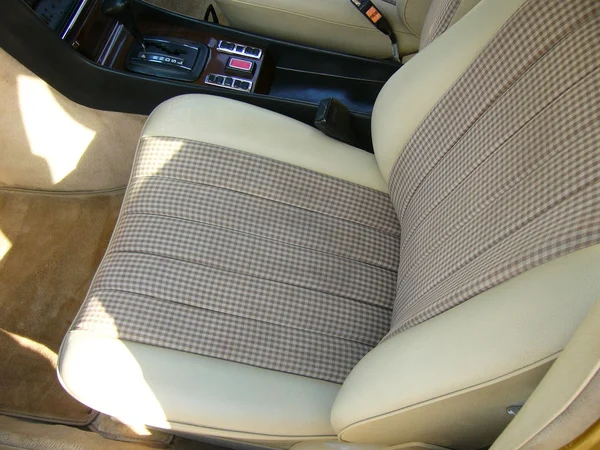 Beige checkered seats — Stock Photo, Image