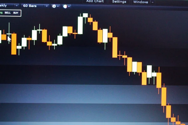 Grafik pasar saham beruang — Stok Foto