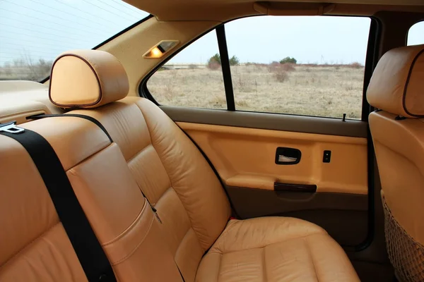 Rear cream leather vehicle seats — Stock Photo, Image