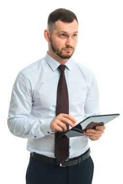 İşadamı holding tablet elinde