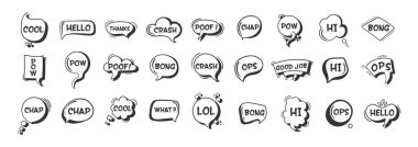 Şeffaf arkaplanda desenli konuşma kabarcığı işaretleri. izole.