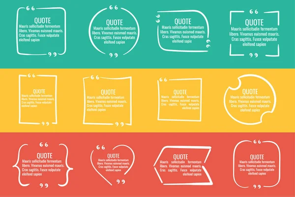 Citação Quadros Notes Layout Para Links Informações Digitais Conjunto Modelos — Vetor de Stock