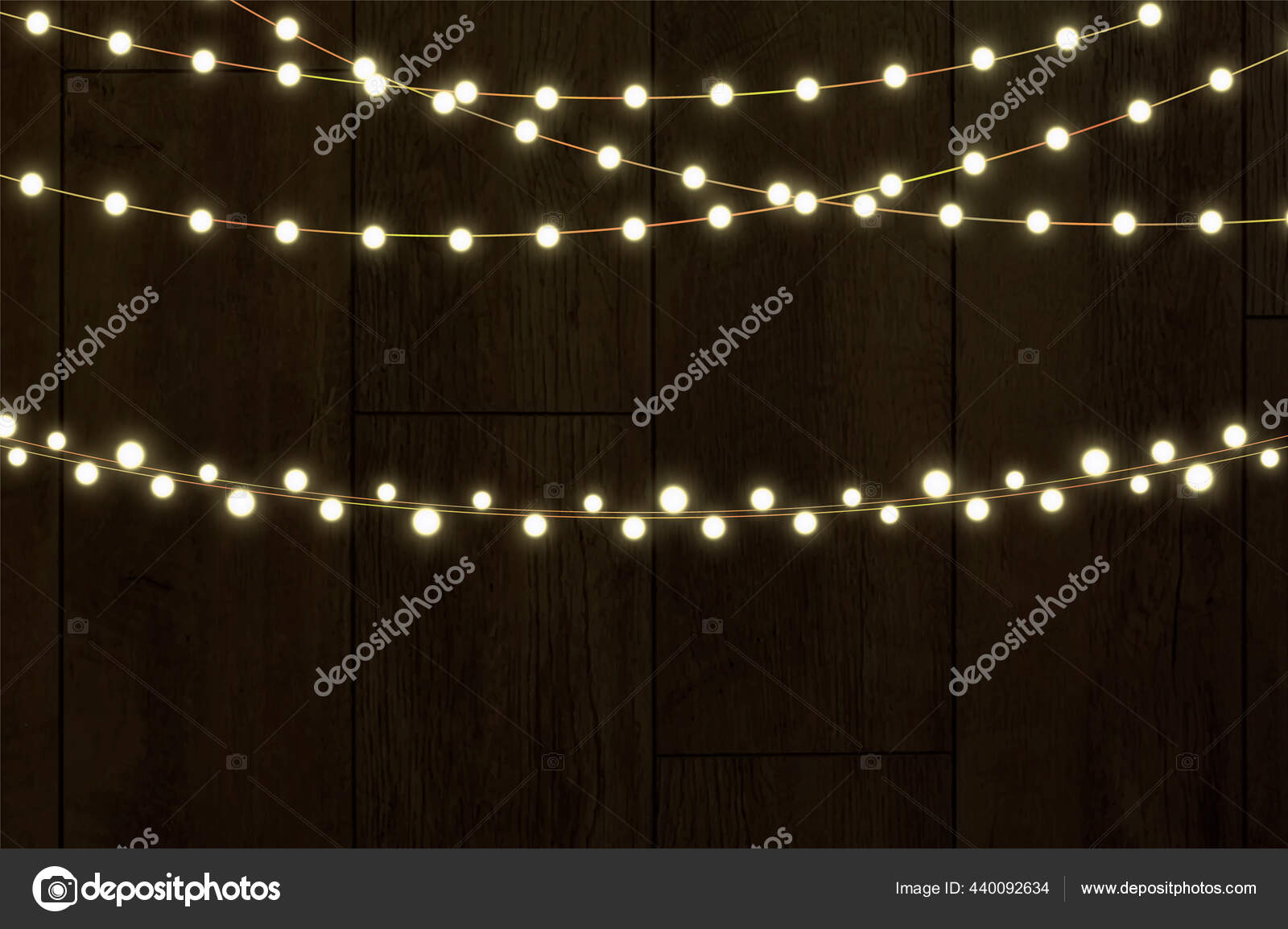 Lumières De Noël Isolées Sur Fond Transparent. Guirlande Lumineuse De Noël.  Illustration