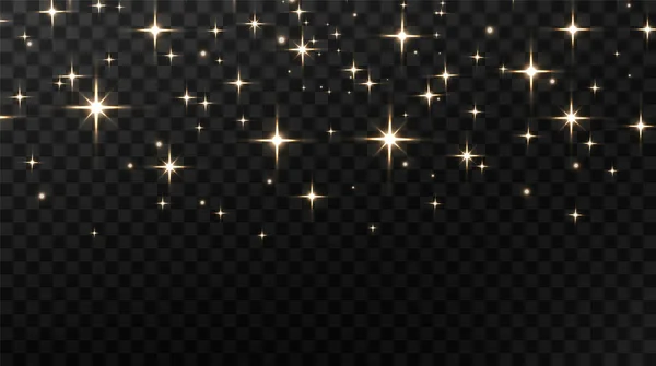 圣诞金光闪闪神奇的抽象黄金尘埃和闪光 喜庆的圣诞背景 抽象的金色粒子和黑色背景上的闪光 — 图库矢量图片