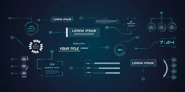 Chamada Líder Estilo Futurista Hud Modelos Digitais Modernos Aplicáveis Para —  Vetores de Stock