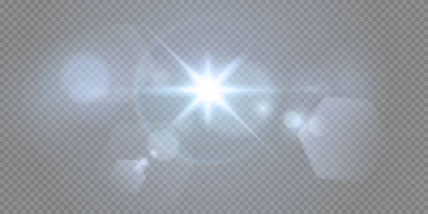 Lumière Solaire Transparente Abstraite Effet Lumière Torche Lentille Spéciale Flou — Image vectorielle