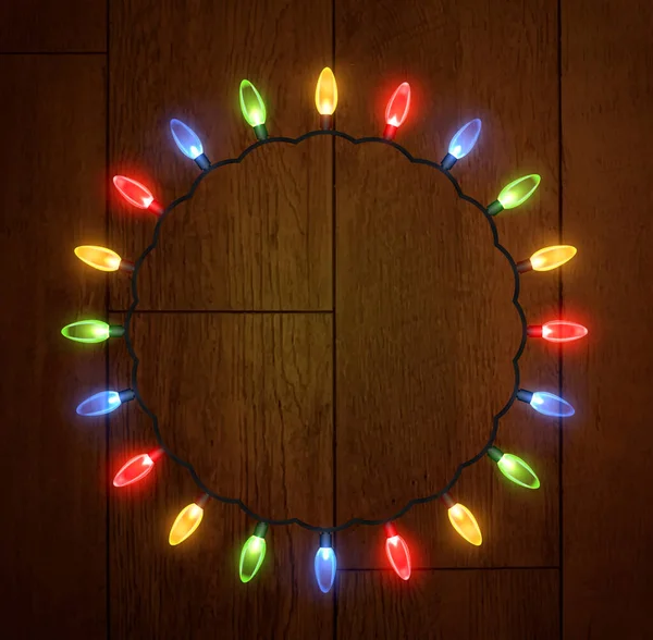 Kerstverlichting Een Transparante Achtergrond Garland Schittert Met Kerstverlichting Feestelijke Decoratie — Stockvector