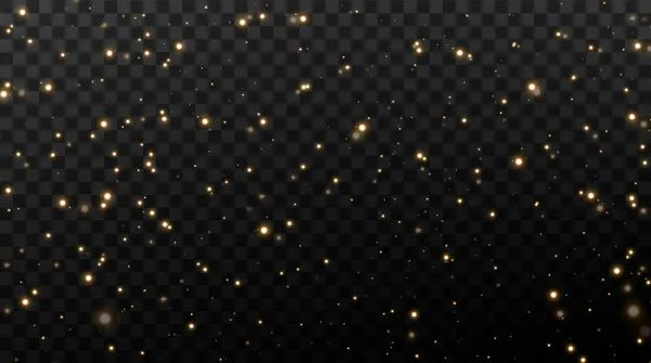 魔法のほこりを輝く 質感のある黒と白の背景に 金色の輝く塵粒子で作られた有名人抽象的な背景 魔法の効果 黄金の星 お祭りのベクトルイラスト — ストックベクタ