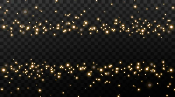 闪耀的魔法尘埃在白色和黑色的纹理背景上 庆祝由金光闪闪的尘埃微粒构成的抽象背景 神奇的效果 金色星辰 节日矢量图解 — 图库矢量图片