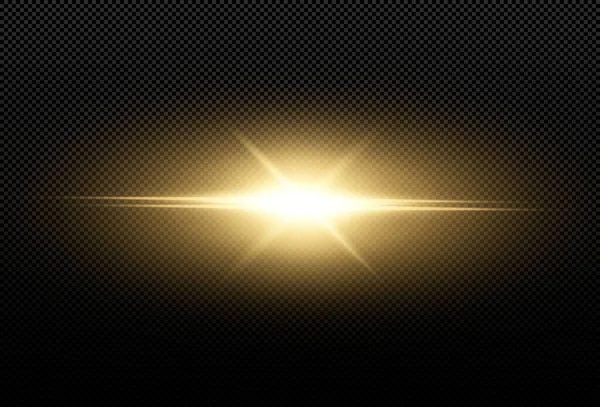 Sol Está Brillando Rayos Luz Brillante Con Resplandor Realista Estrella — Archivo Imágenes Vectoriales