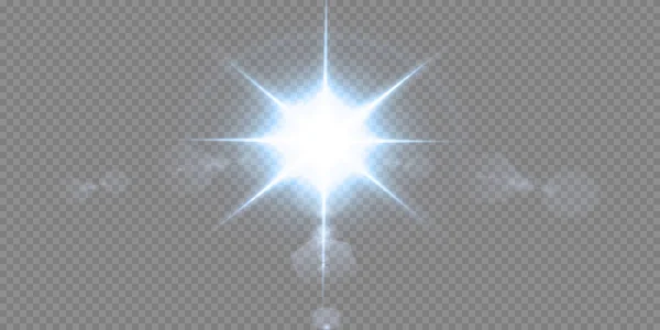 배경에 별들이 반짝이고 있습니다 플레어 빛나는 아름다운 일러스트 — 스톡 벡터