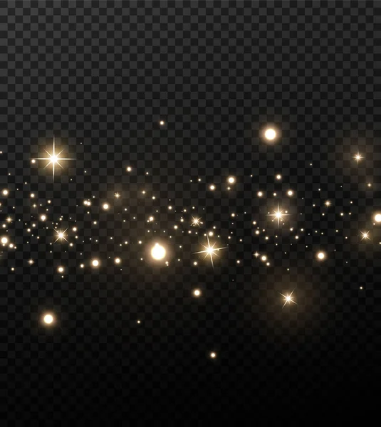 魔法のほこりを輝く 質感のある黒と白の背景に 金色の輝く塵粒子で作られた有名人抽象的な背景 魔法の効果 黄金の星 お祭りのベクトルイラスト — ストックベクタ