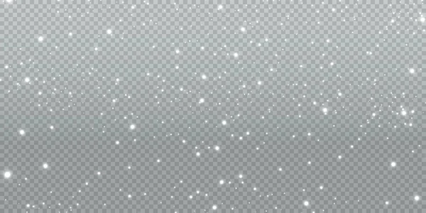 Абстрактний Зимовий Фон Сніжинок Підірваних Вітром Білому Прозорому Фоні — стоковий вектор