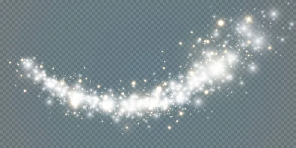 Абстрактный Зимний Фон Снежинок Выдуваемых Ветром Белом Прозрачном Фоне — стоковый вектор