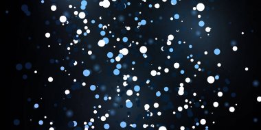 Beyaz şeffaf bir arka planda rüzgarla esen kar tanelerinin soyut kış arkaplanı.