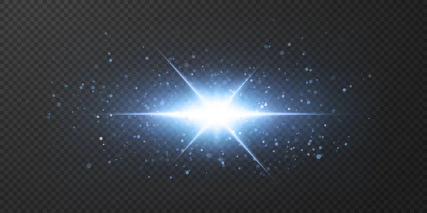 Zářící Neonové Hvězdy Izolované Černém Pozadí Efekty Světlice Lesk Exploze — Stockový vektor