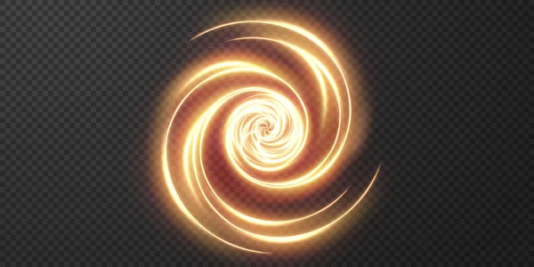 光の現実的な曲線。魔法の輝く黄金 — ストックベクタ