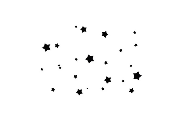 Stjärnor Konfetti Med Glitter Ljus Bakgrund Vit Abstrakt Textur Festlig — Stock vektor