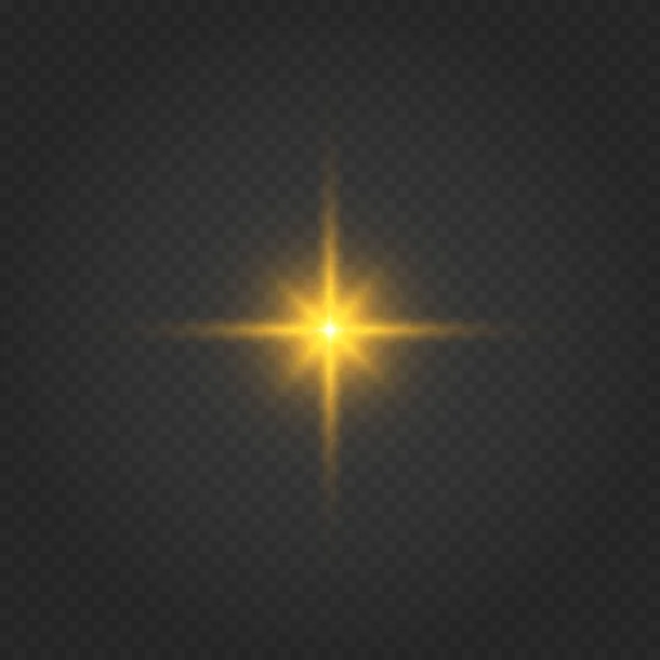 Блискучі Золоті Зірки Ізольовані Чорному Тлі Ефекти Блиск Лінзи Вибух — стоковий вектор
