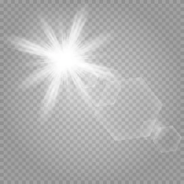Сяючі Зірки Ізольовані Прозорому Білому Тлі Блискучі Зірки Прекрасні Сонячні — стоковий вектор