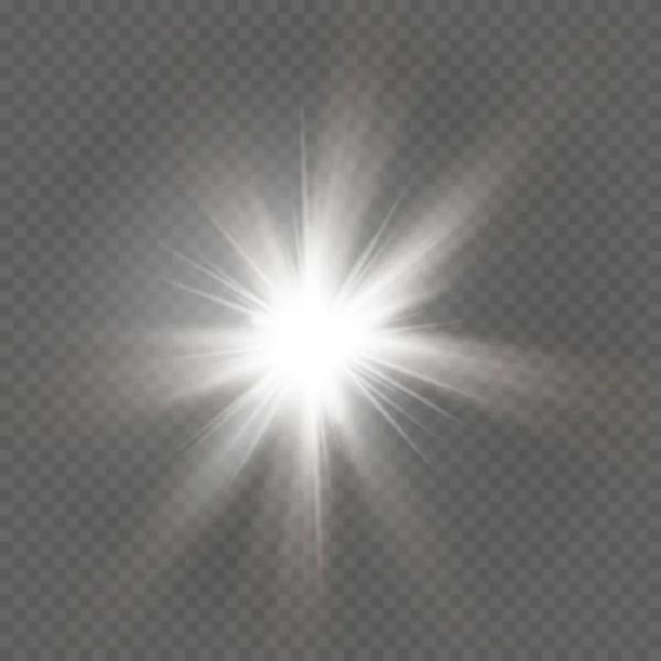 Stelle Luminose Isolate Uno Sfondo Bianco Trasparente Splendore Delle Stelle — Vettoriale Stock