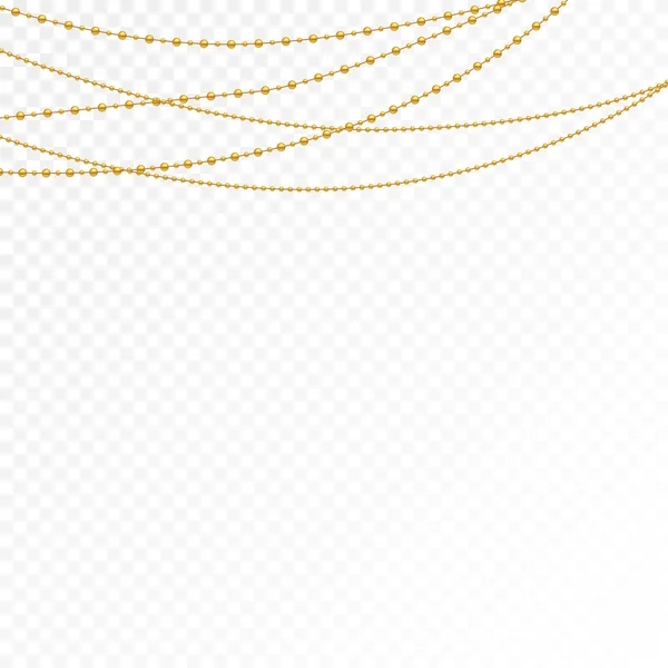 Perles Sur Fond Blanc Ensemble Perles Chaînes Différents Modèles Formes — Image vectorielle