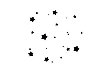 Parıltılı yıldız konfetileri. Hafif arkaplan. Beyaz soyut doku. Şenlikli dekorasyon unsuru. Yeni yıl Noel 'i. Zarif davet şablonu.