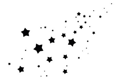 Parıltılı yıldız konfetileri. Hafif arkaplan. Beyaz soyut doku. Şenlikli dekorasyon unsuru. Yeni yıl Noel 'i. Zarif davet şablonu.