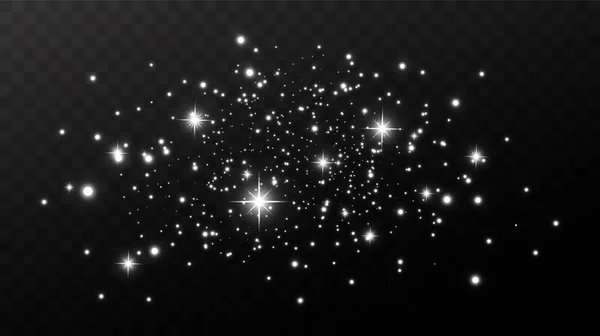 輝く魔法の塵 小さな輝く塵粒子や星からの抽象的な背景を祝います マジック効果ベクトルイラスト — ストックベクタ