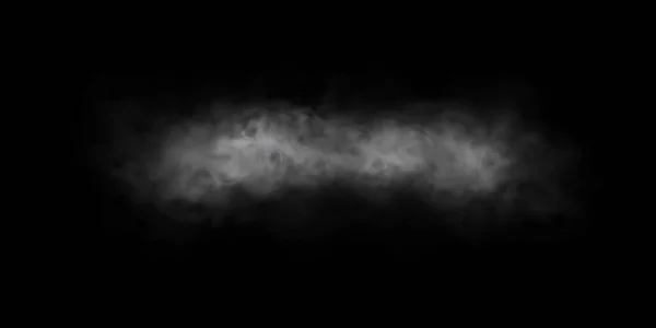 Efecto Humo Natural Niebla Sobre Fondo Negro Transparente Humo Vectorial — Archivo Imágenes Vectoriales