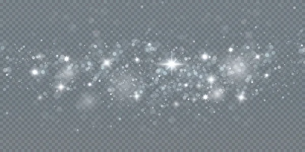 闪闪发光的魔法灰尘在一个结构黑色的背景上 庆祝抽象的背景从小的闪光的尘埃粒子和恒星 魔术效果喜庆媒介图解 — 图库矢量图片