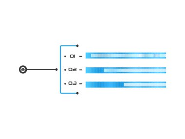 Dijital çağrılar, dipnotlar. Bağlantılar ve dijital bilgi düzeni. Reklam için kaynak. HUD seti. Vektör illüstrasyonu.
