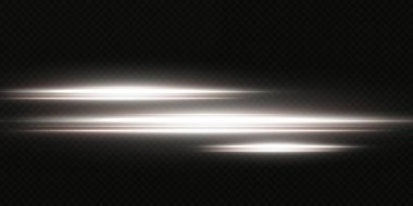 Beyaz yatay lensler parlıyor. Lazer ışınları, yatay ışık ışınları. Güzel ışık fişekleri. Işık arka planında parlak çizgiler. Parlak, soyut, ışıl ışıl bir arka plan.