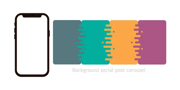 Шаблон Публікації Соціальних Мережах Поштовий Карусель Ізольовані Векторні Ілюстрації Чорному — стоковий вектор