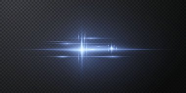 Beyaz yatay lensler parlıyor. Lazer ışınları, yatay ışık ışınları. Güzel ışık fişekleri. Işık arka planında parlak çizgiler. Parlak, soyut, ışıl ışıl bir arka plan.