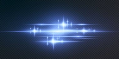 Beyaz yatay lensler parlıyor. Lazer ışınları, yatay ışık ışınları. Güzel ışık fişekleri. Işık arka planında parlak çizgiler. Parlak, soyut, ışıl ışıl bir arka plan.