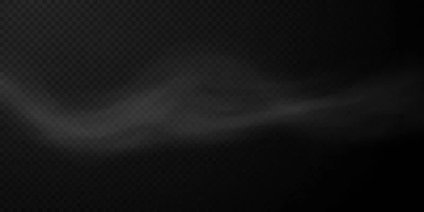 黒の透明な背景に自然な煙や霧の効果 ベクトル煙や霧 隔離されてる ベクターイラスト — ストックベクタ