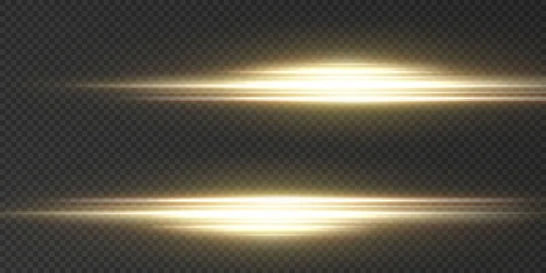 Vit Horisontell Lins Blossar Pack Laserstrålar Horisontella Ljusstrålar Vackra Ljusfacklor — Stock vektor
