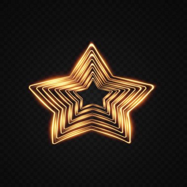 Işık geometrik çerçeve koleksiyonu. Altın çerçeveler seti. Çerçeveler üzerinde ışık neon etkisi.