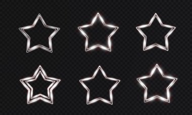 Işık geometrik çerçeve koleksiyonu. Altın çerçeveler seti. Çerçeveler üzerinde ışık neon etkisi.