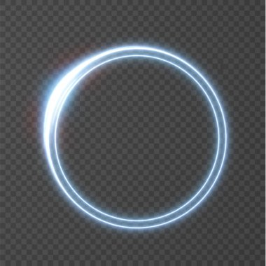 Bir spiral içinde dönen soyut vektör ışığı neon çizgileri. Çizgi hareketinin hafif simülasyonu. Ringden hafif bir iz. Promosyon ürünleri için aydınlatılmış podyum.