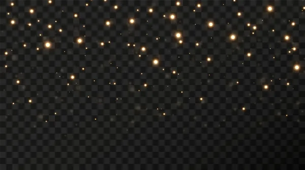 Estrellas Confeti Oro Navidad Están Cayendo Estrellas Brillantes Vuelan Través — Vector de stock