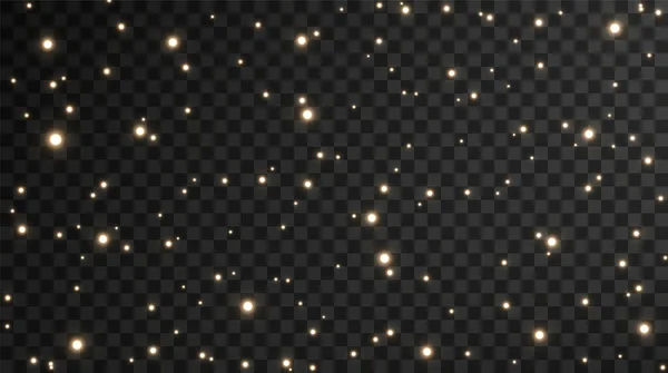 Estrellas Confeti Oro Navidad Están Cayendo Estrellas Brillantes Vuelan Través — Vector de stock