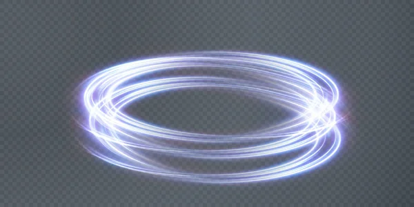 Bir spiral içinde dönen soyut vektör ışık çizgileri. Çizgi hareketinin hafif simülasyonu. Ringden hafif bir iz. Promosyon ürünleri için aydınlatılmış podyum.