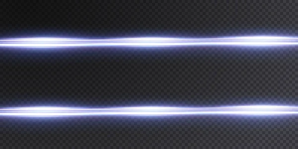 White Horizontal Lens Flares Pack Laser Beams Horizontal Light Rays — Stock Vector